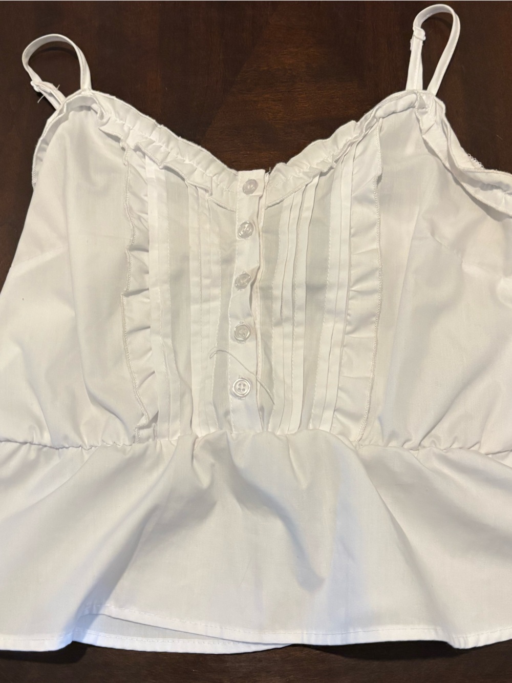 Arden B White Adjustable Strap Peplum Camisole